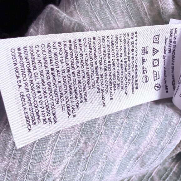 GAP women’s size XXL Mint Green Animal Print Boho Peasant Style Long Sleeve Top - Picture 9 of 12